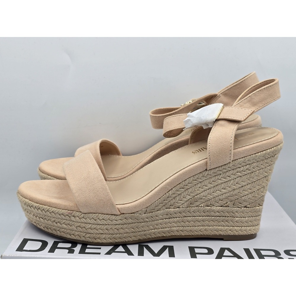 NIB Dream Pairs Women's Platform Wedge Sandal‎ - Color All Nude - Size 10 - Picture 4 of 12